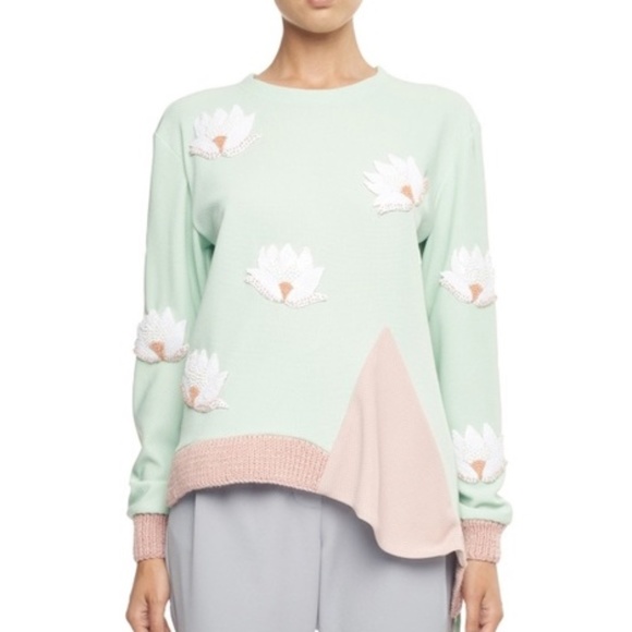NWT Andreeva Embellished Jersey Sweatshirt - Picture 1 of 5